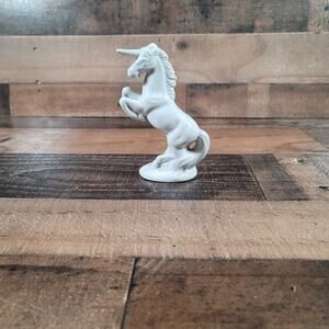 Vintage Unicorn Rearing Up High Gloss Porcelain Figure